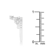 Aurora 0.34ct CZ Rhodium Heart Crown Ring - JGI