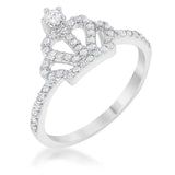 Elina 0.36ct CZ Rhodium Simple Crown Ring - JGI - Flyclothing LLC