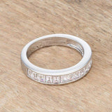 Baguette Cut CZ Rhodium Wedding Band - JGI - Flyclothing LLC