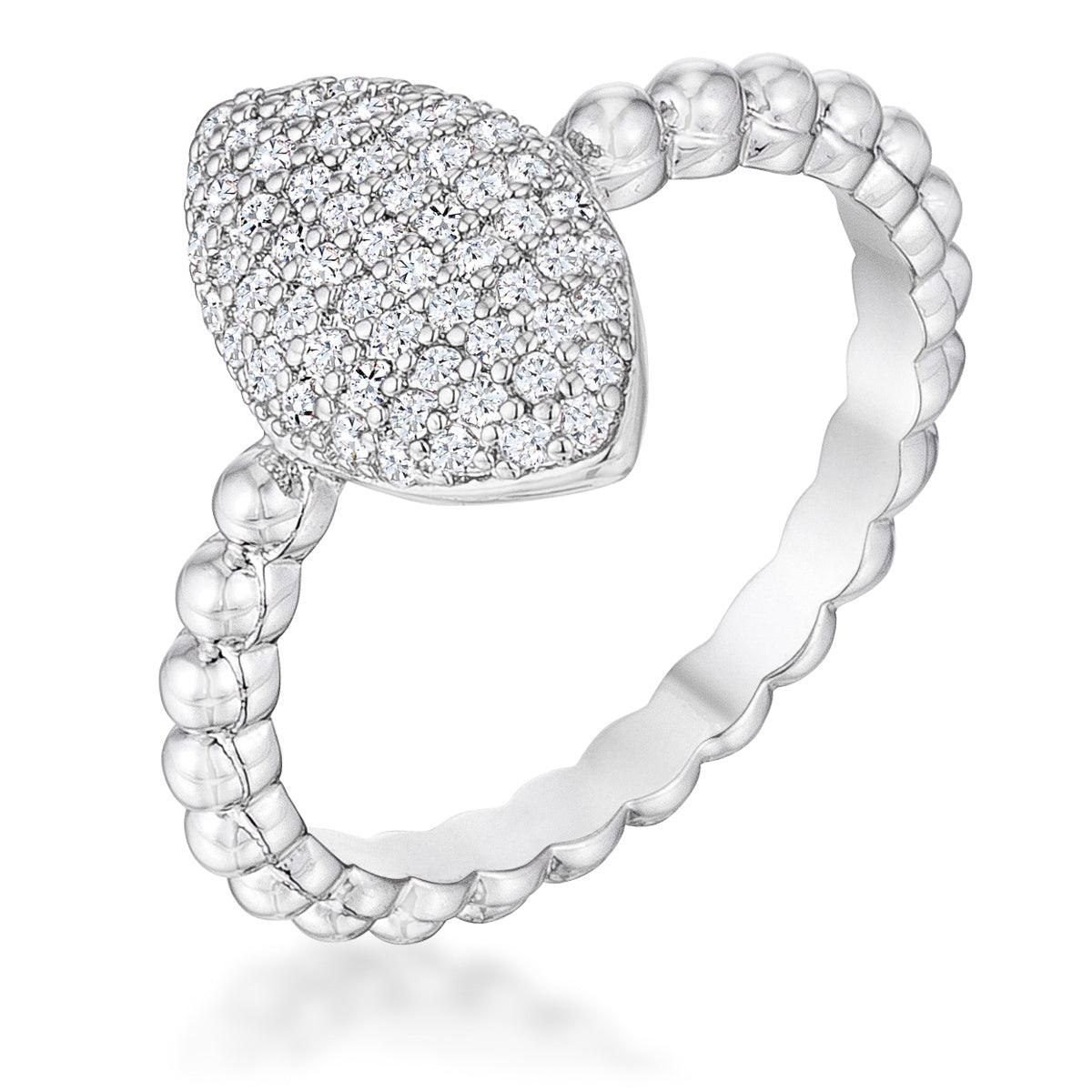 .3Ct Beautiful Oval-Designed Rhodium Ring With Clear CZ - Flyclothing LLC