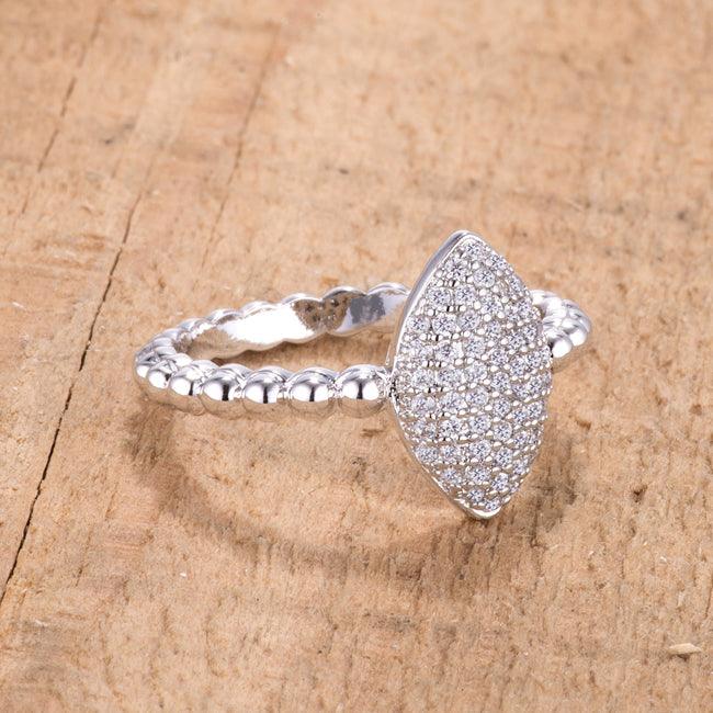 .3Ct Beautiful Oval-Designed Rhodium Ring With Clear CZ - Flyclothing LLC