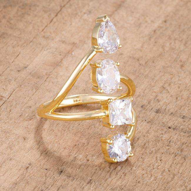 3CT Stunning CZ Goldtone Ring - JGI - Flyclothing LLC