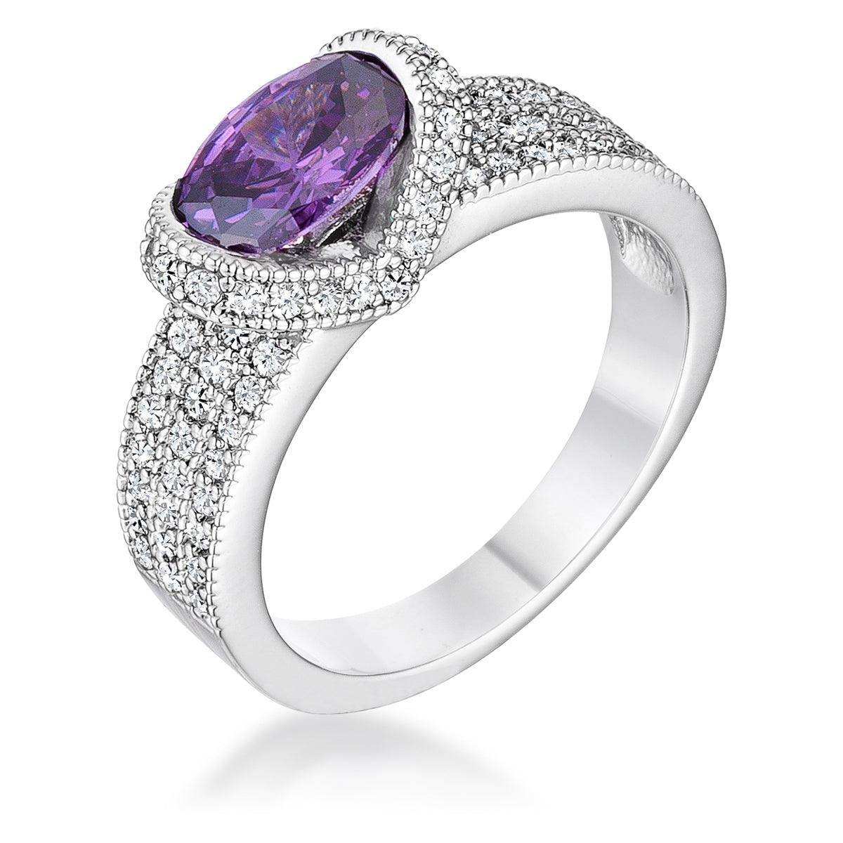 1.6 Ct Amethyst Oval CZ Ring - JGI - Flyclothing LLC
