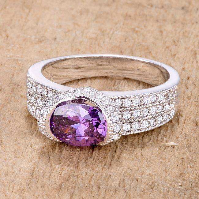 1.6 Ct Amethyst Oval CZ Ring - JGI - Flyclothing LLC