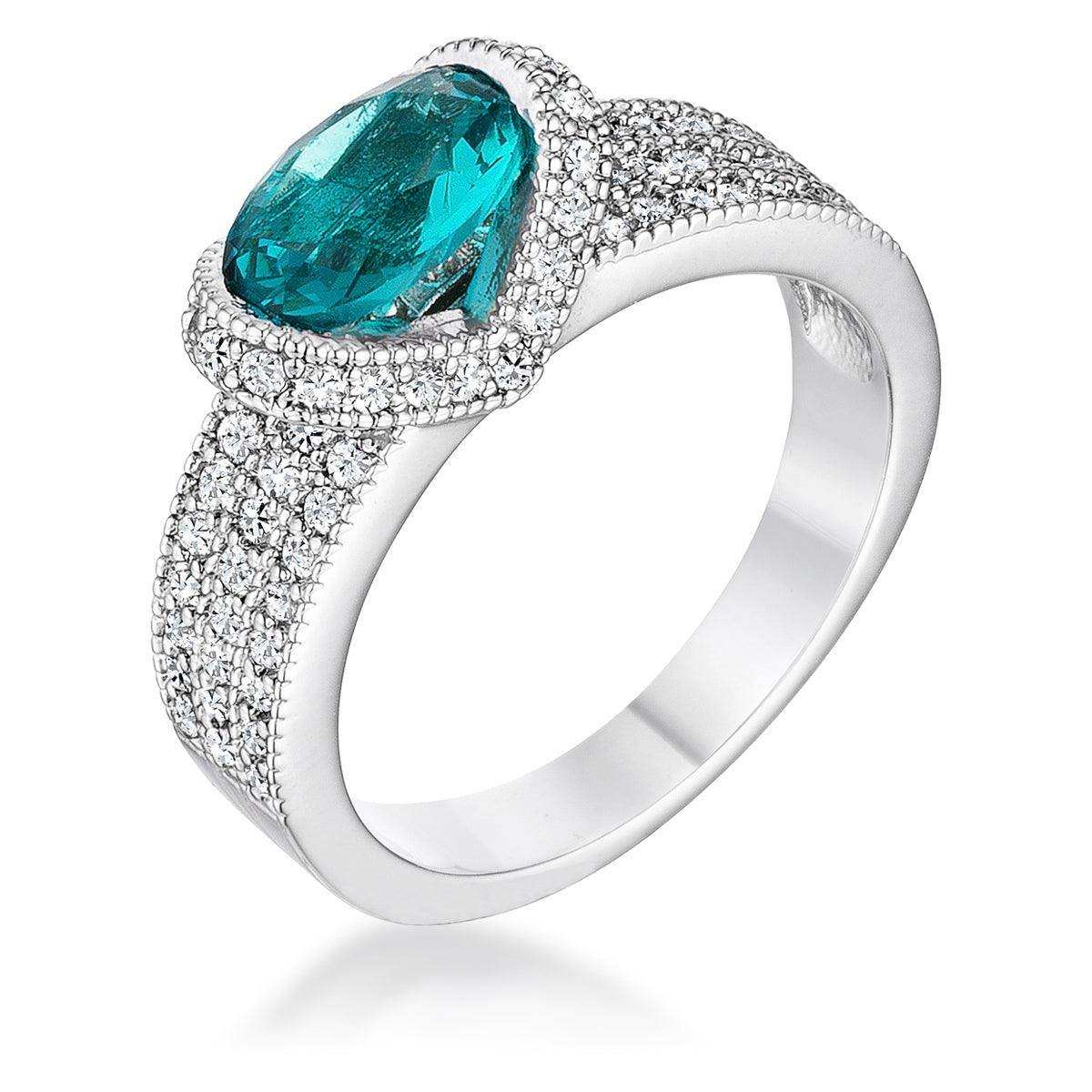 1.6 Ct Aqua Oval CZ Ring - JGI - Flyclothing LLC