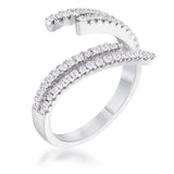 1.12Ct Delicate Rhodium Plated CZ Wrap Ring - JGI - Flyclothing LLC