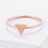 Stainless Steel Rose Goldtone Plated Triangle Stackable Ring - JGI - Flyclothing LLC