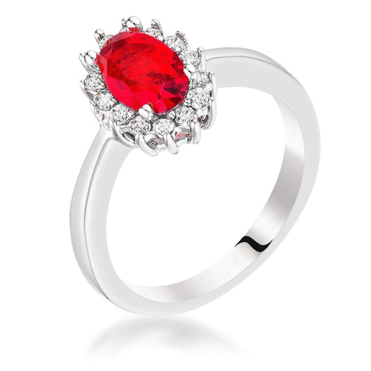 Ruby Red CZ Petite Oval Ring - JGI - Flyclothing LLC