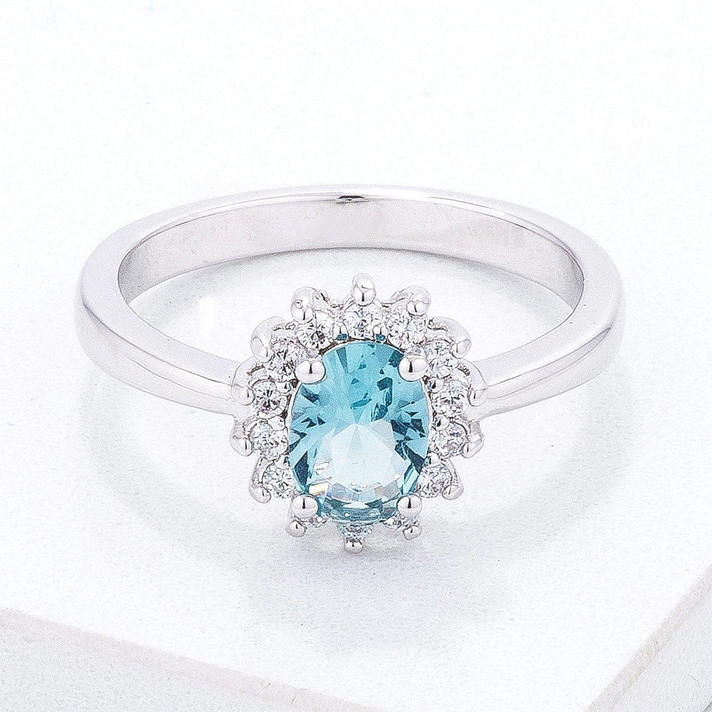 Ice Blue CZ Petite Oval Ring - JGI - Flyclothing LLC