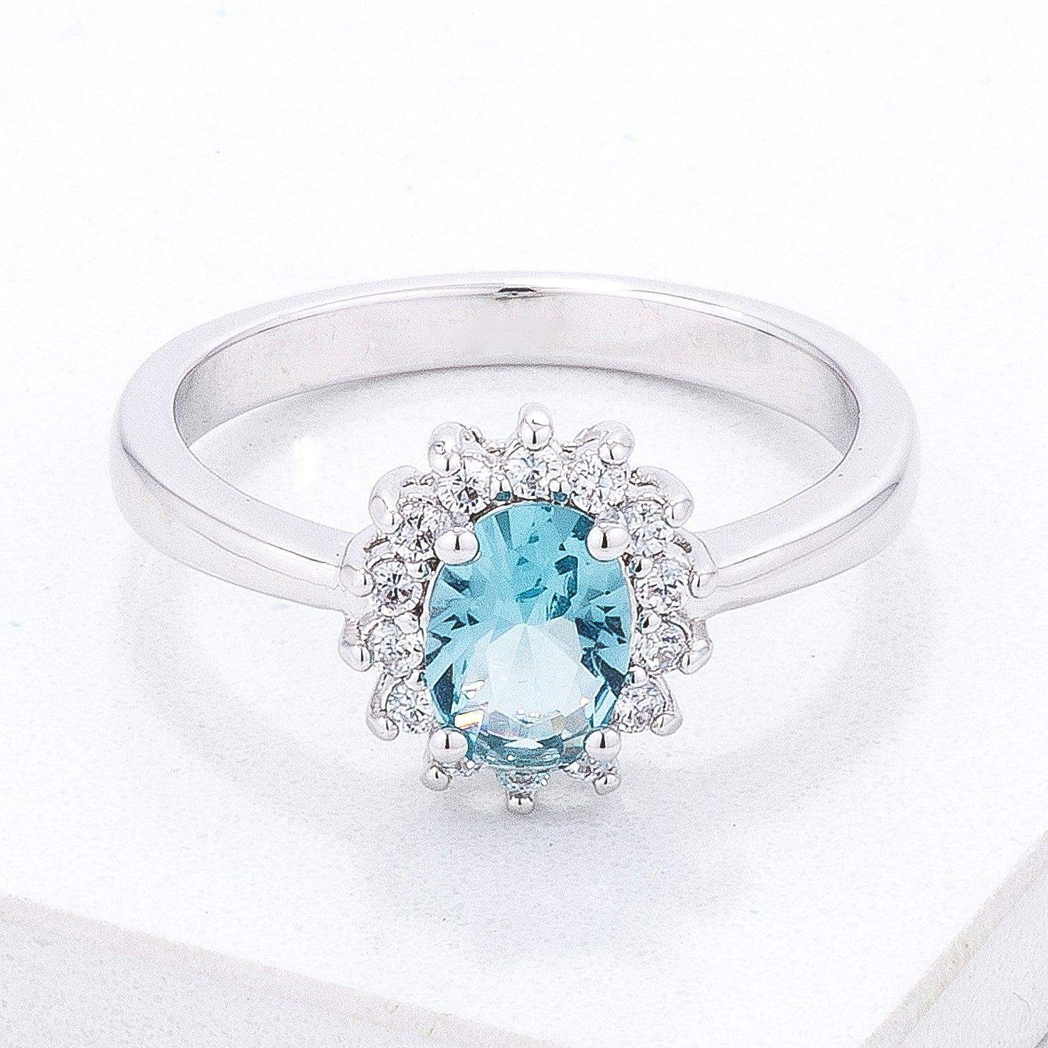 Ice Blue CZ Petite Oval Ring - JGI - Flyclothing LLC