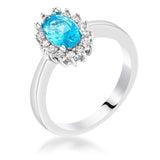 Aqua Blue CZ Petite Oval Ring - JGI - Flyclothing LLC