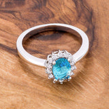 Aqua Blue CZ Petite Oval Ring - JGI - Flyclothing LLC