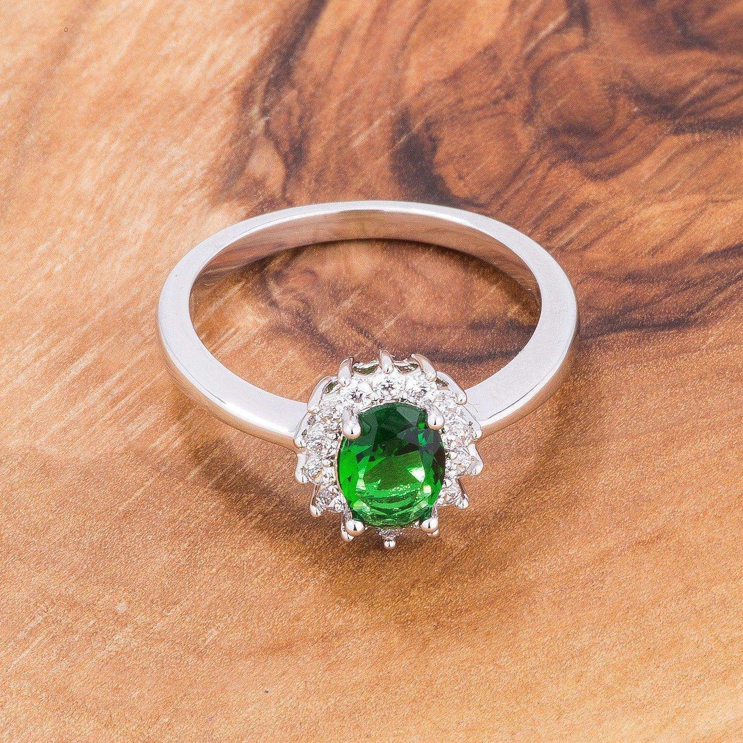 Emerald Green CZ Petite Oval Ring - JGI - Flyclothing LLC