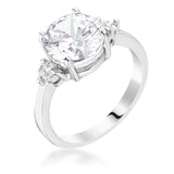 Classic Three Stone Clear CZ Engagement Ring - JGI - Flyclothing LLC