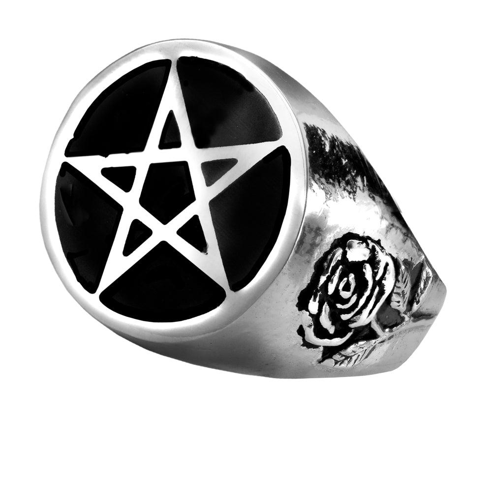 Alchemy Gothic Roseus Pentagram Ring - Flyclothing LLC