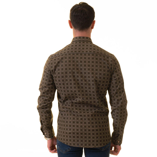 Gravity Homme Men's Long Sleeve Button Up / Evergreen R5 - Gravity Homme