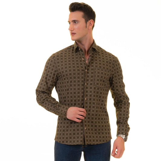 Gravity Homme Men's Long Sleeve Button Up / Evergreen R5 - Gravity Homme
