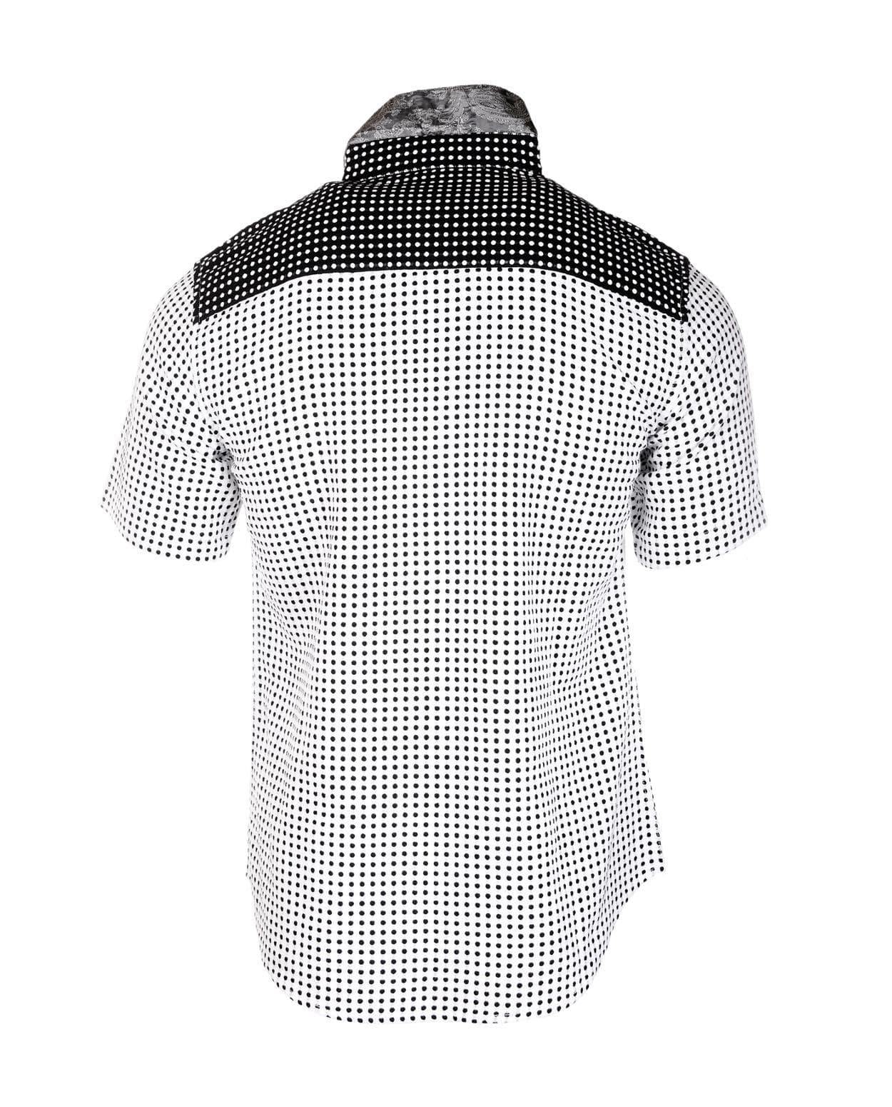English Heroes S/S GAMBLING POLKA DOT BLUES WHITE - Rock Roll N Soul Clothing