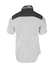 English Heroes S/S GAMBLING POLKA DOT BLUES WHITE - Rock Roll N Soul Clothing