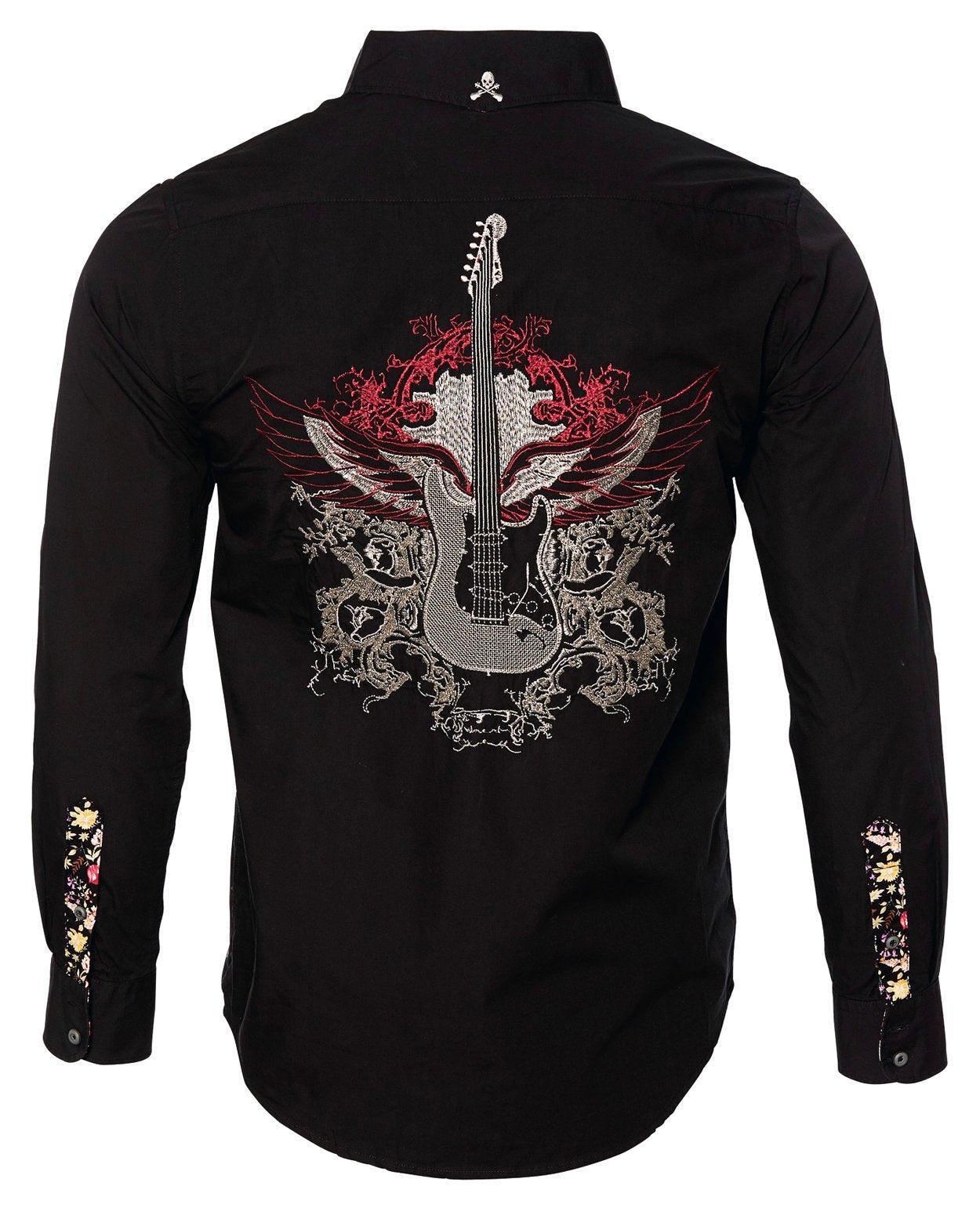 Rock Roll n Soul Guitar Wings Black Shirt - Flyclothing LLC