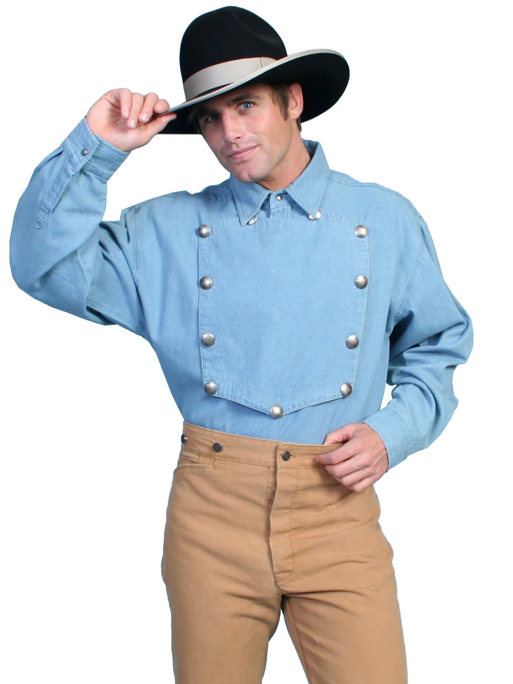 Scully BLUE BIB FRONT SHIRT - Scully Leather