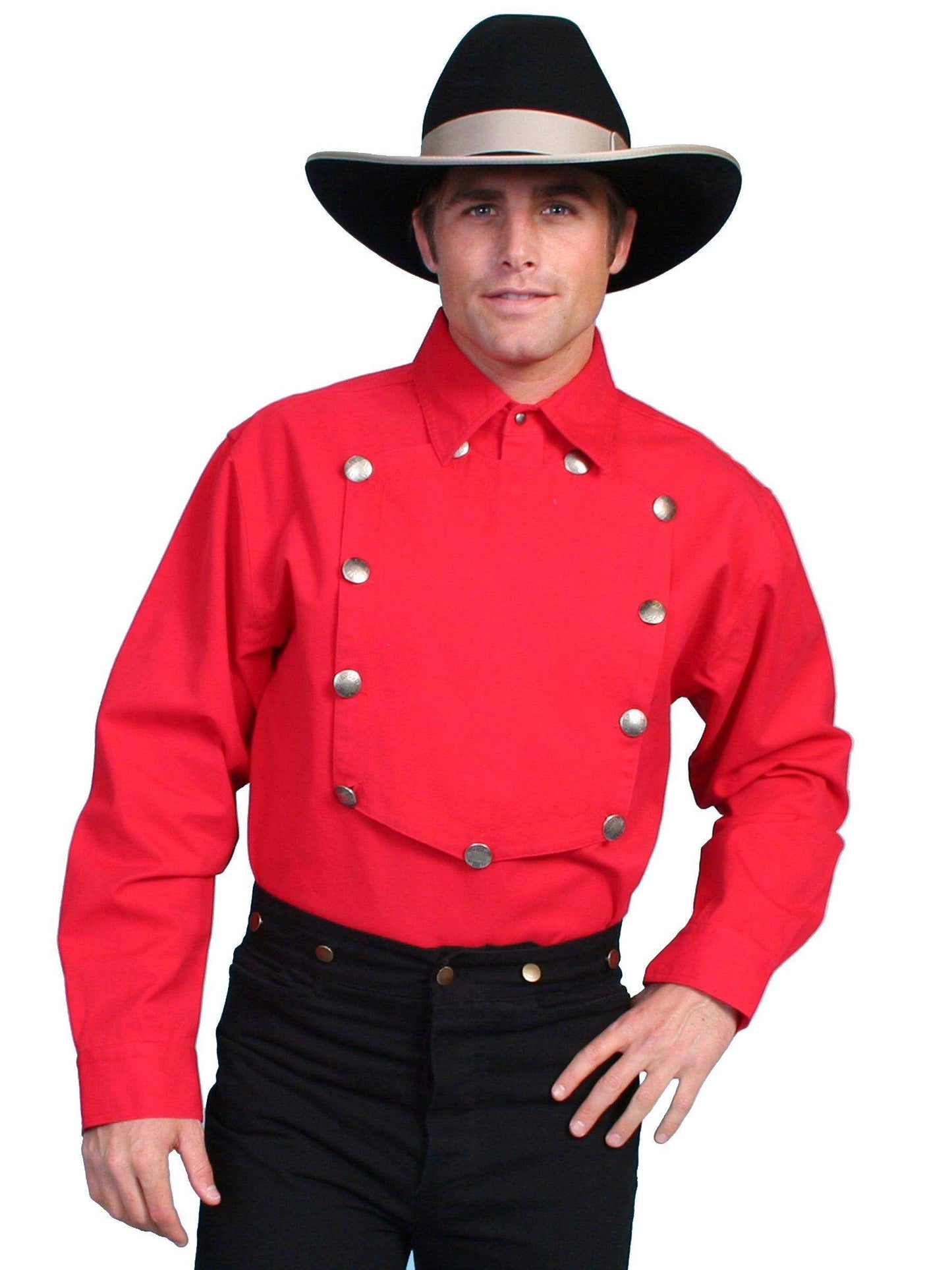 Scully RED BIB FRONT SHIRT - Scully Leather - Flyclothing LLC