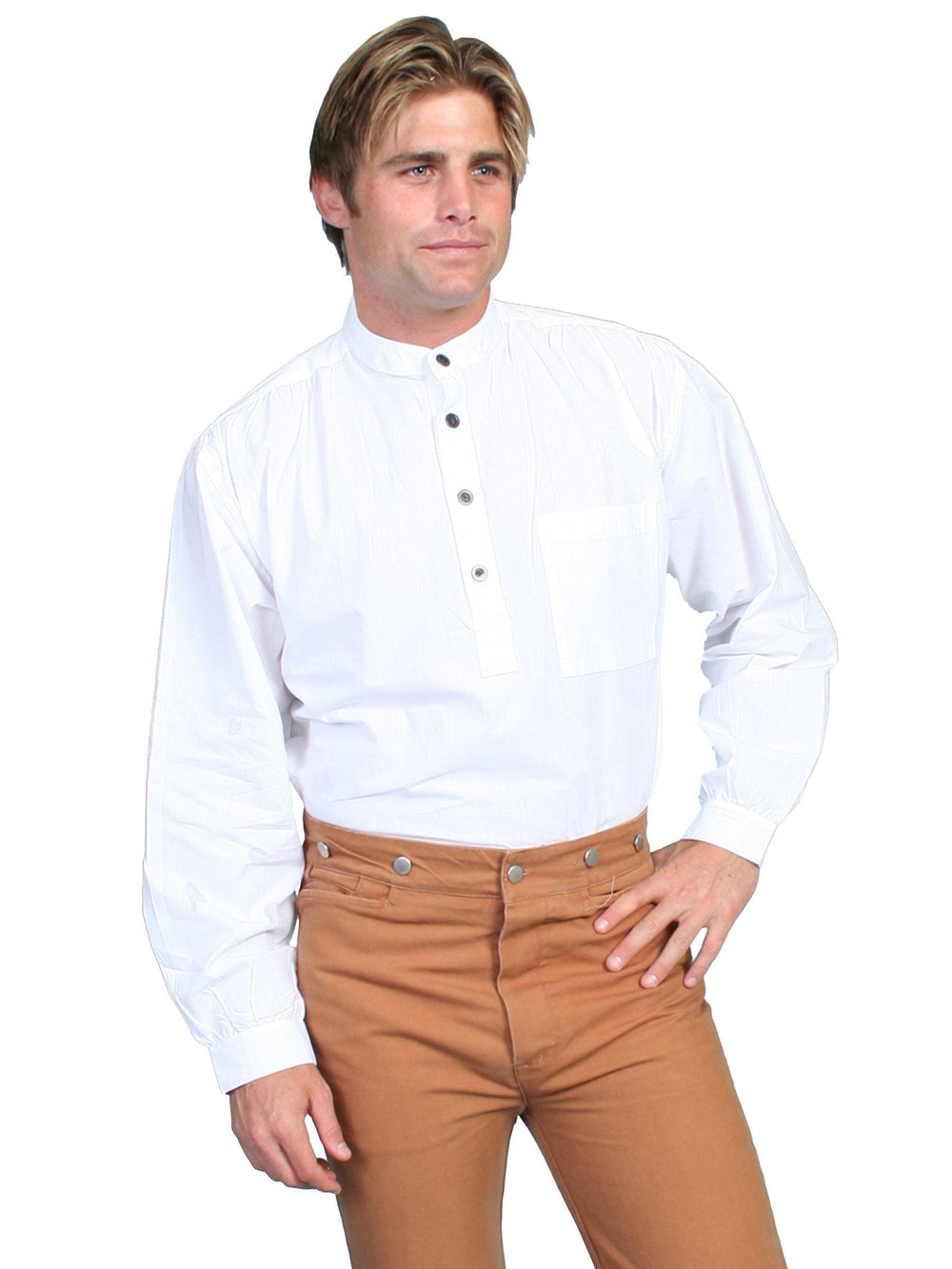 Scully WHITE SOLID PULLOVER SHIRT - Scully Leather