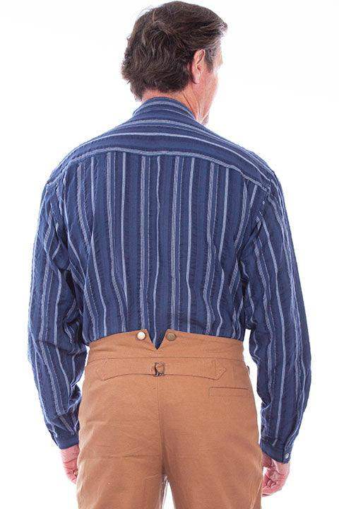 Scully BLUE DOBBY STRIPE SHIRT - Scully Leather - Flyclothing LLC