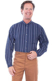 Scully BLUE DOBBY STRIPE SHIRT - Scully Leather