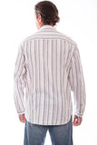 Scully WHITE DOBBY STRIPE SHIRT - Scully Leather