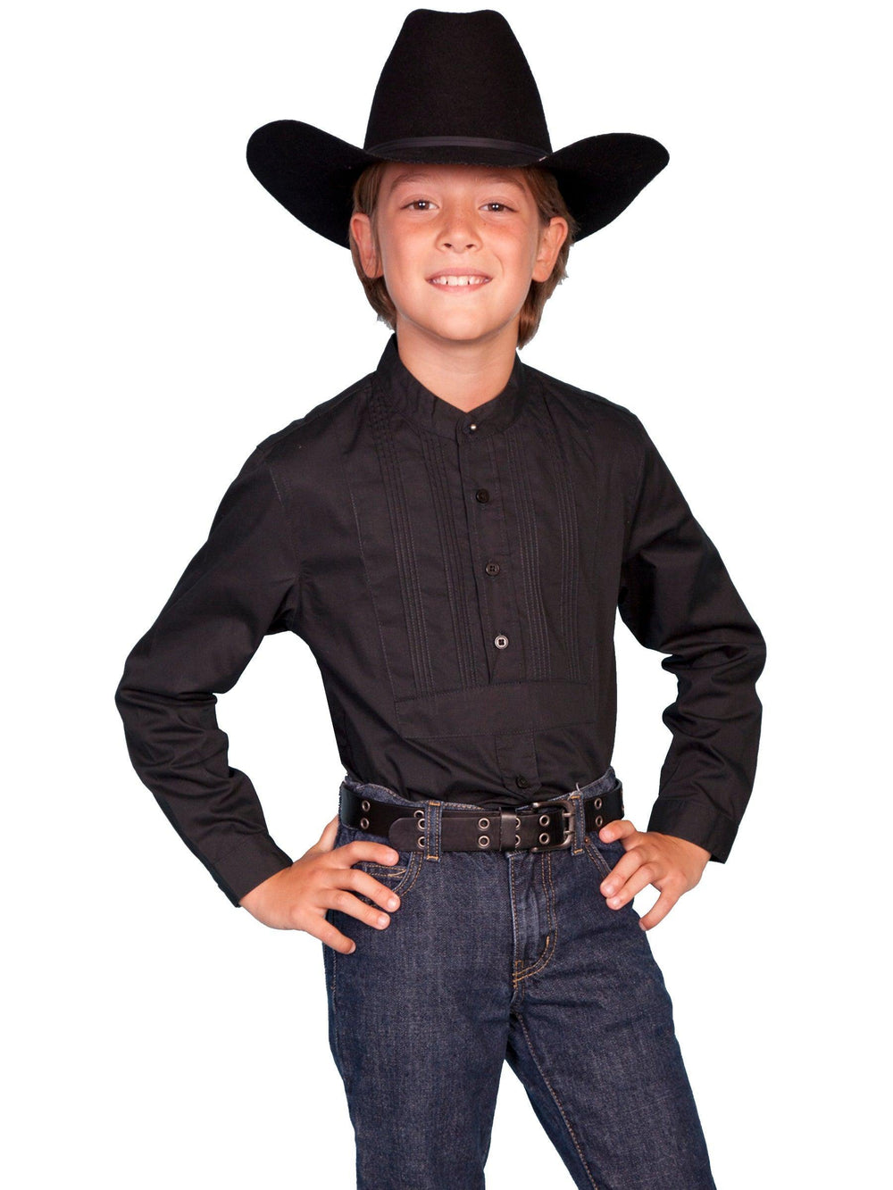 Scully BLACK KIDS TUXEDO FRONT SHIRT - Scully Leather