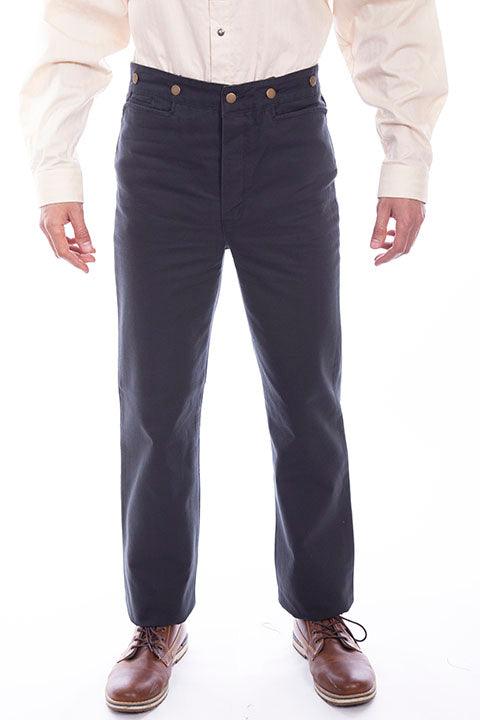 Scully Leather Black Canvas Mens Pant - Flyclothing LLC