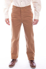 Scully Leather Brown Canvas Mens Pant - Flyclothing LLC