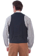 Scully Leather Black Canvas Mens Vest - Flyclothing LLC