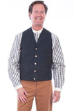 Scully Leather Black Canvas Mens Vest - Scully Leather