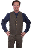Scully Leather Khaki Canvas Mens Vest - Scully Leather