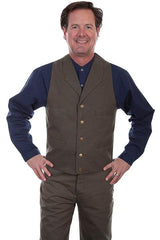 Scully Leather Khaki Canvas Mens Vest - Flyclothing LLC