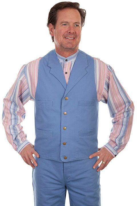 Scully Leather Sky Canvas Mens Vest - Scully Leather