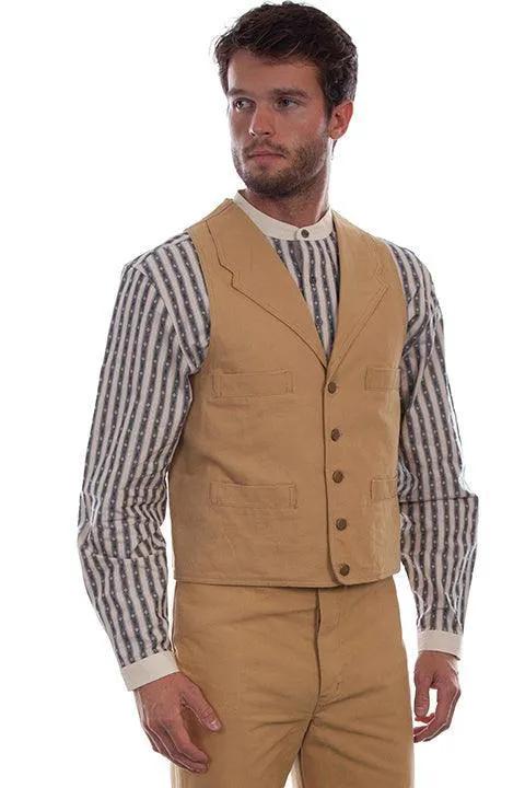 Scully Leather Wheat Canvas Vest - Scully Leather