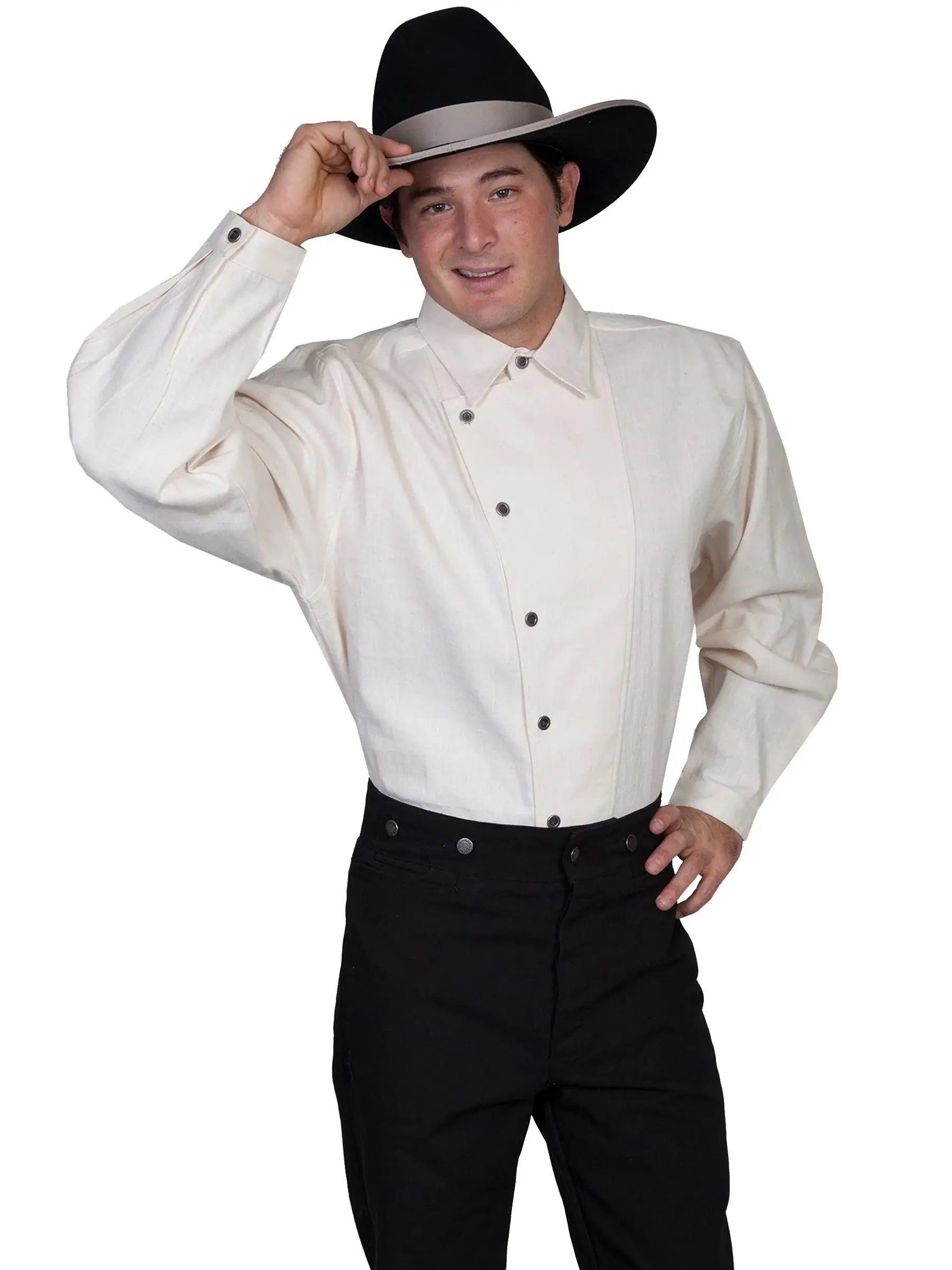 Scully NATURAL OSNABURG BUTTON FRONT SHIRT - Scully Leather - Flyclothing LLC