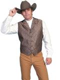 Scully BROWN PAISLEY VEST - Scully Leather