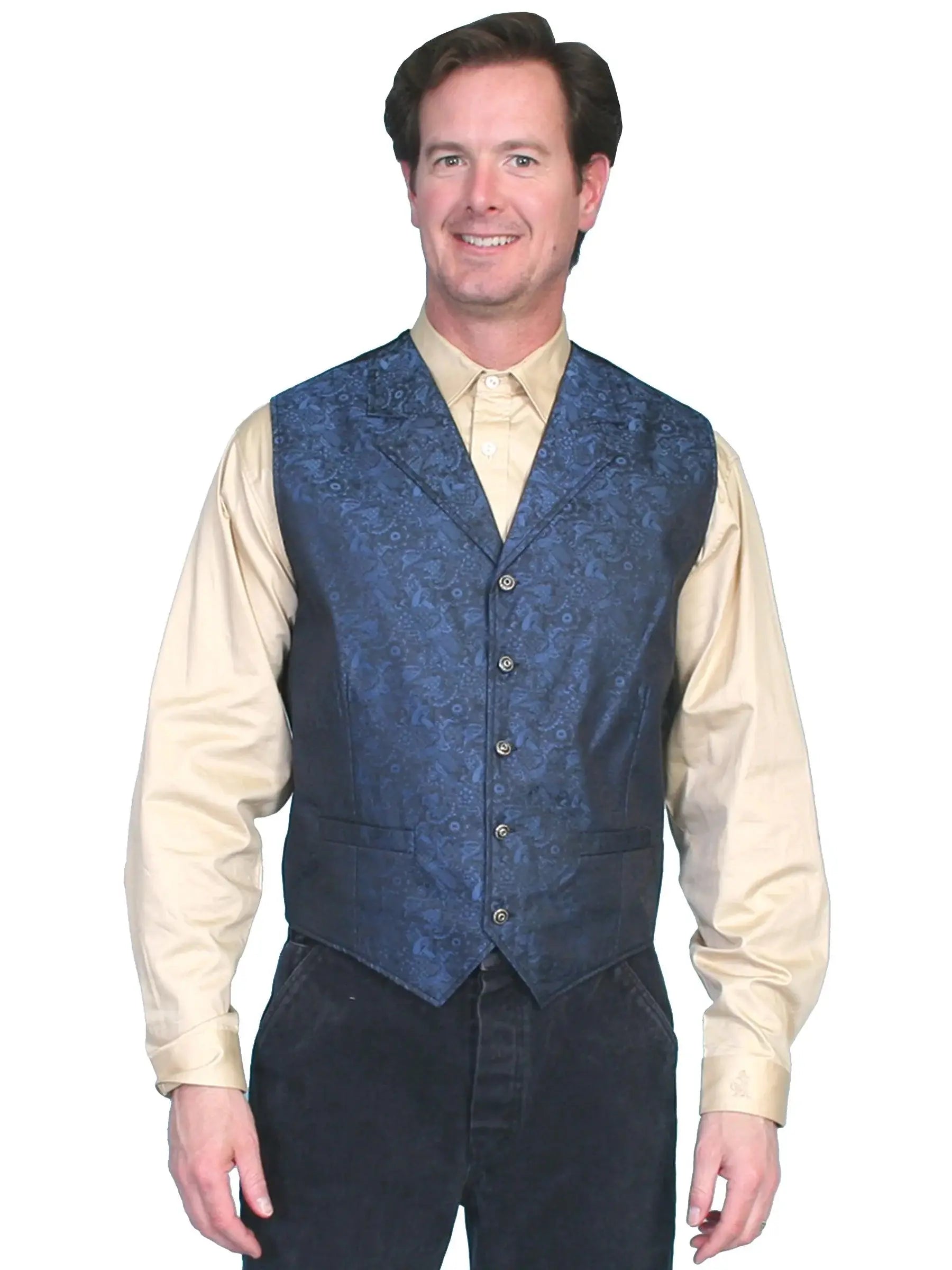 Scully BLUE PAISLEY VEST - Scully Leather - Flyclothing LLC