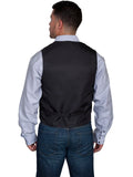 Scully BLACK NO LAPEL BLK/WHT PINSTRIPE VEST - Scully Leather