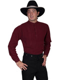Scully BURGUNDY SHIRT W/PAISLEY INSET BIB - Scully Leather