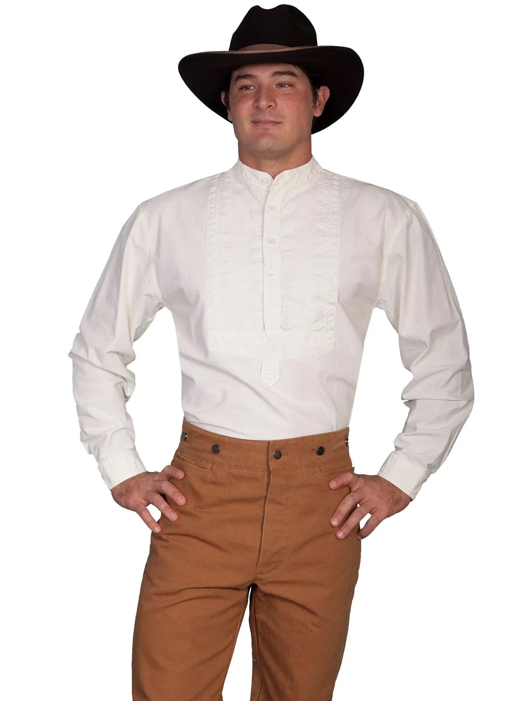 Scully IVORY SHIRT W/PAISLEY INSET BIB - Scully Leather - Flyclothing LLC