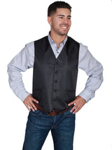 Scully BLACK NO LAPEL DIAMOND DOT VEST - Scully Leather - Flyclothing LLC