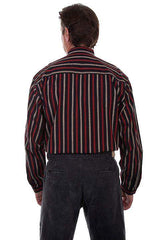 Scully BLACK STRIPE BUTTON FRONT W/BAND COLLAR - Scully Leather - Flyclothing LLC