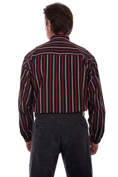 Scully BLACK STRIPE BUTTON FRONT W/BAND COLLAR - Scully Leather - Flyclothing LLC