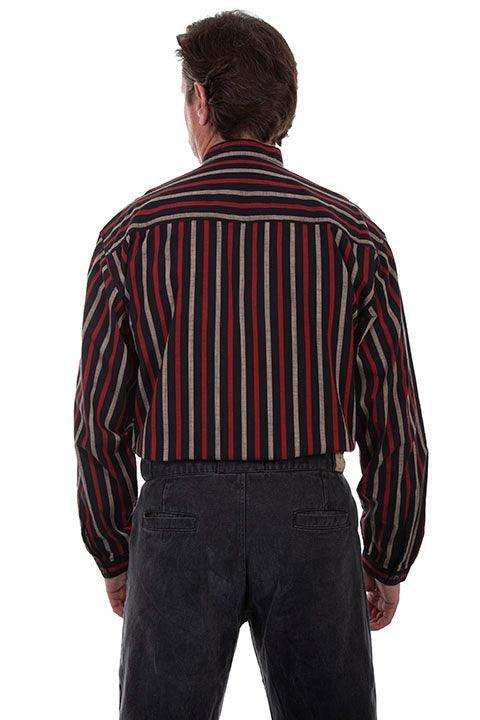 Scully BLACK STRIPE BUTTON FRONT W/BAND COLLAR - Scully Leather - Flyclothing LLC