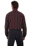 Scully BLACK STRIPE BUTTON FRONT W/BAND COLLAR - Scully Leather